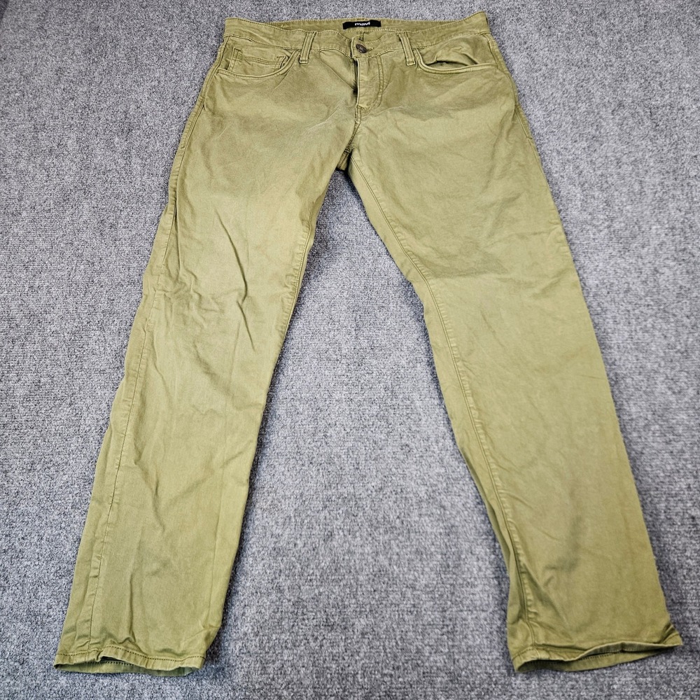 Mavi Jake Slim Leg Pants Mens 34x30‎ Olive Green Twill Chino Trousers R246842